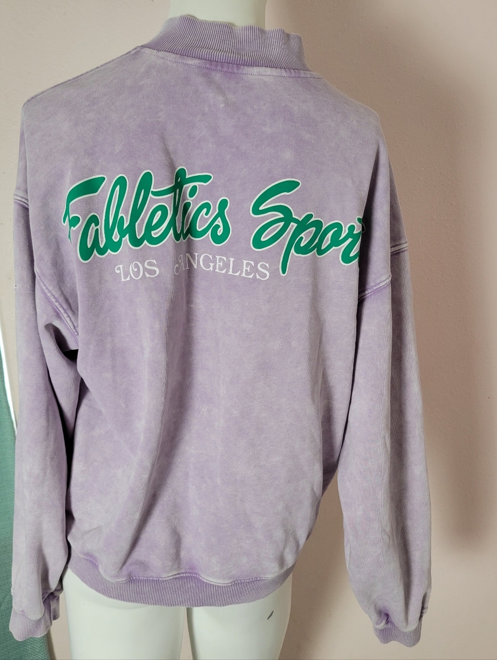 Fabletics Sport Lavender Acid Wash 1/4 Zip Pullover Sweatshirt - Fits Like Mediu - Picture 7 of 9